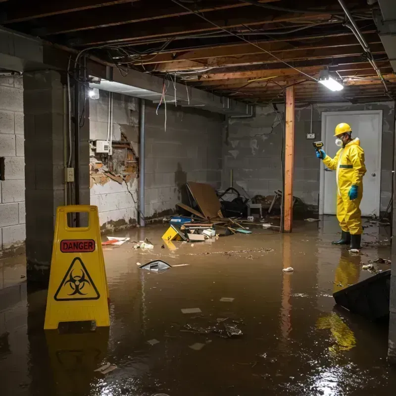 Flooded Basement Electrical Hazard in Appleton City, MO Property